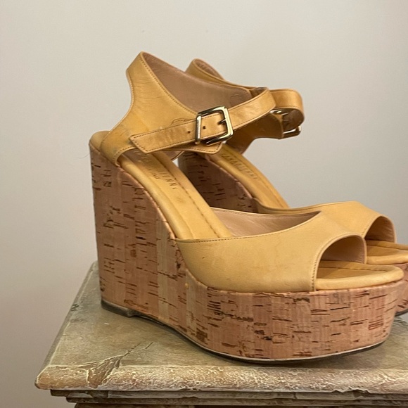 La Canadien cork leather heels size 37 (6-6.5) - Picture 2 of 10